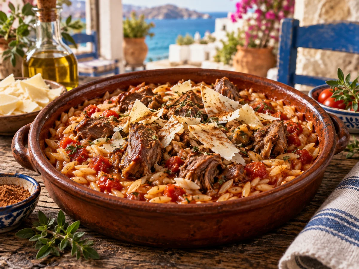 Agneau grec aux pâtes orzo