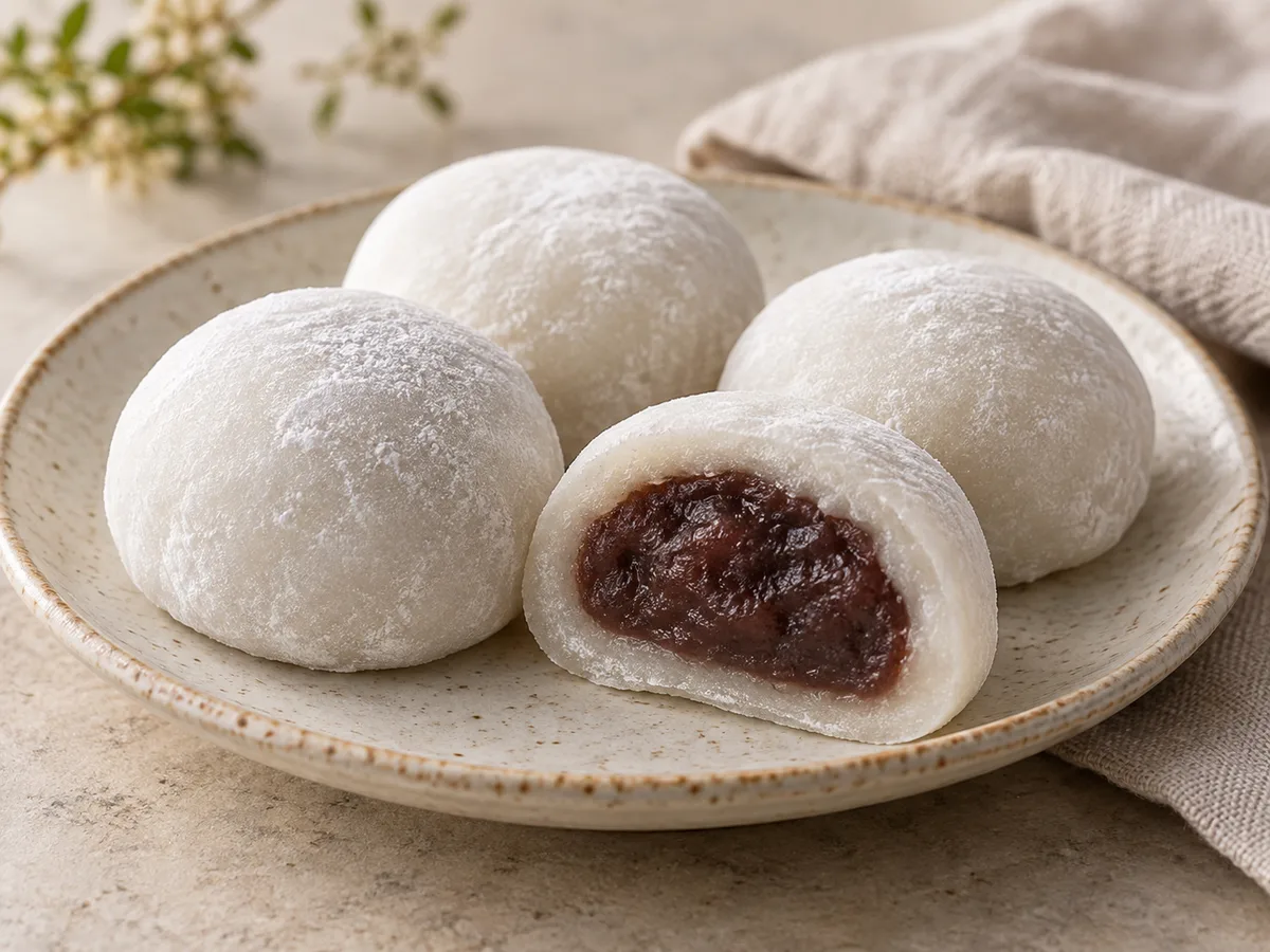 Daifuku mochi à la pâte de haricot rouge