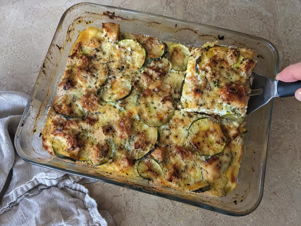Gratin de courgettes au poulet