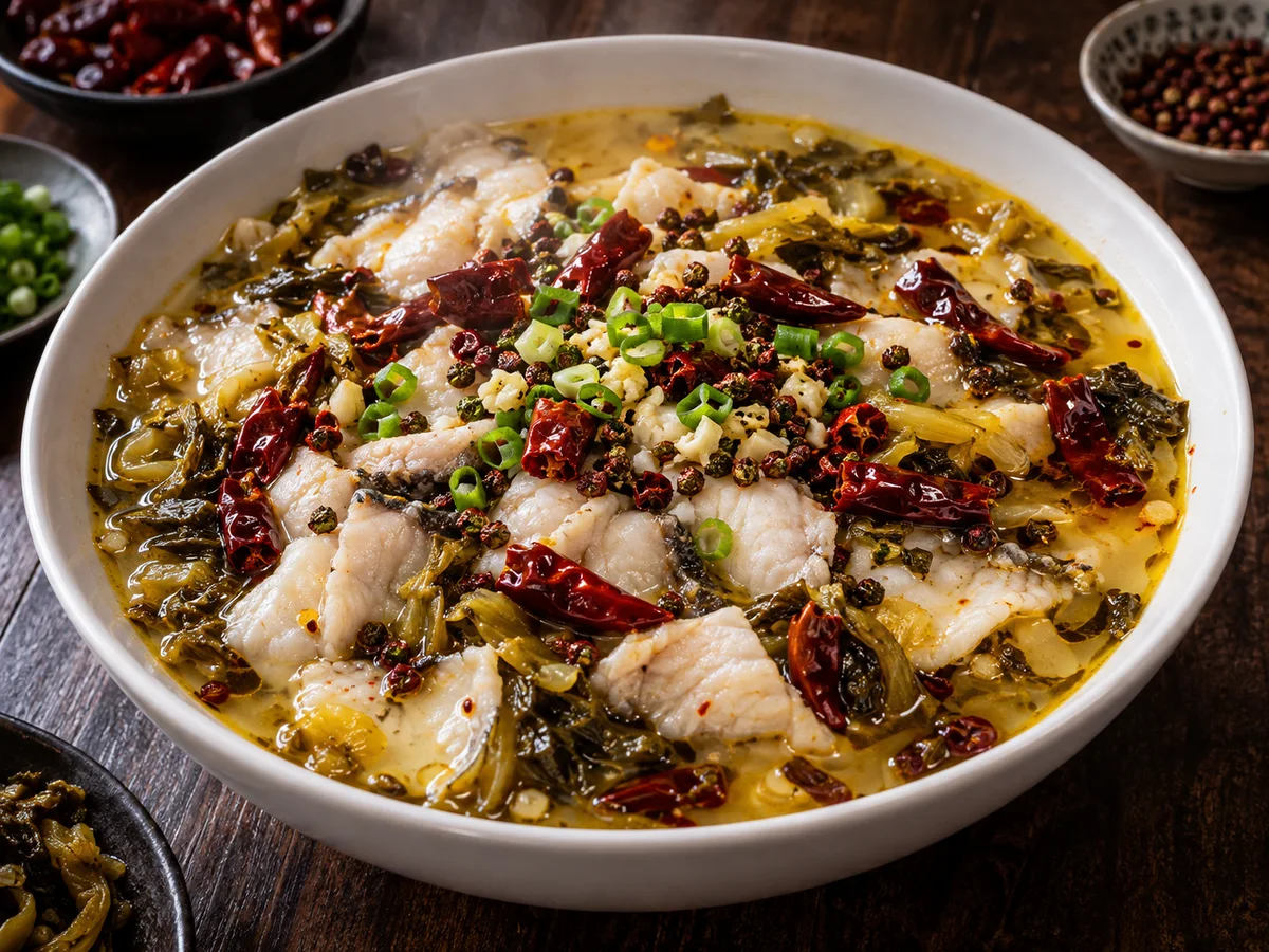 Poisson du Sichuan aux légumes fermentés