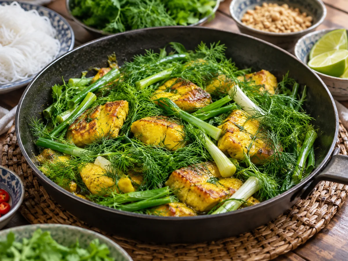 Poisson vietnamien au curcuma et à l’aneth