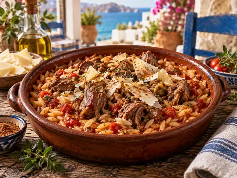 Agneau grec aux pâtes orzo