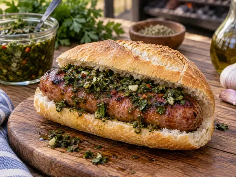 Choripán chimichurri