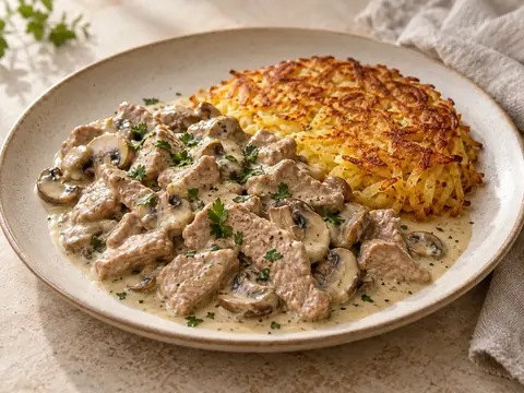 Émincé de veau à la zurichoise