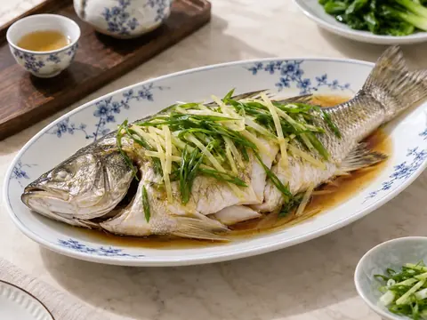 Poisson vapeur gingembre-ciboule