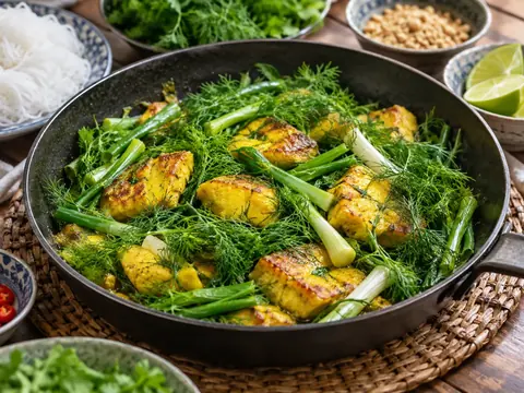 Poisson vietnamien au curcuma et à l’aneth