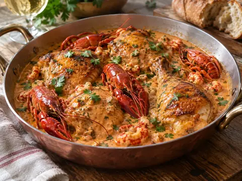 Poulet aux écrevisses