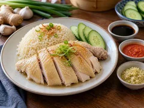 Riz au poulet hainanais
