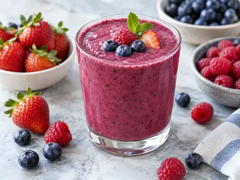 Smoothie aux fruits rouges