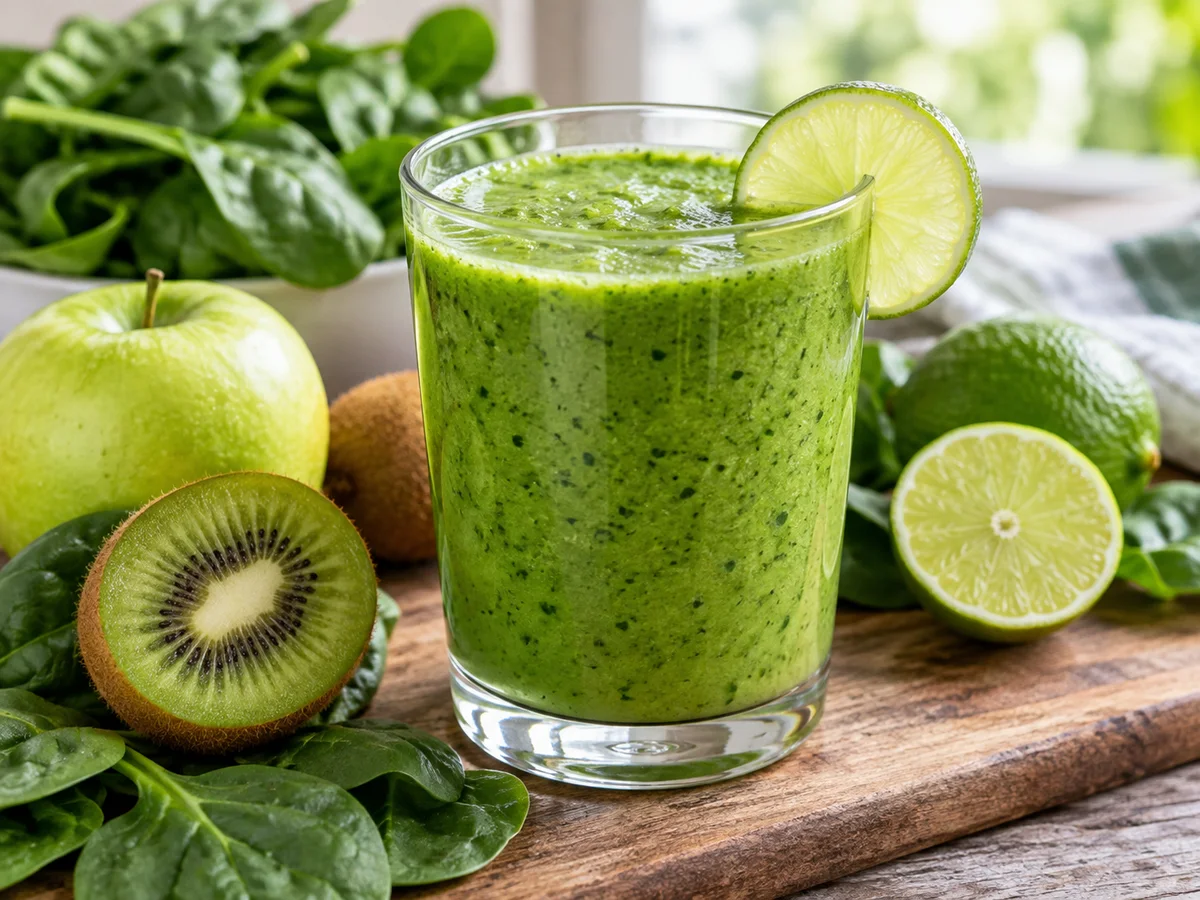 Smoothie vert pomme-épinards